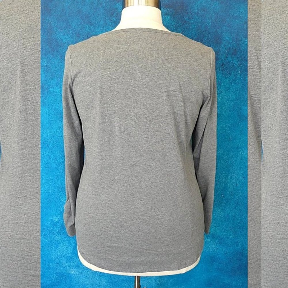 NWOT Roaman's Grey Ruched Henley Top Size 18/20 - Picture 5 of 8